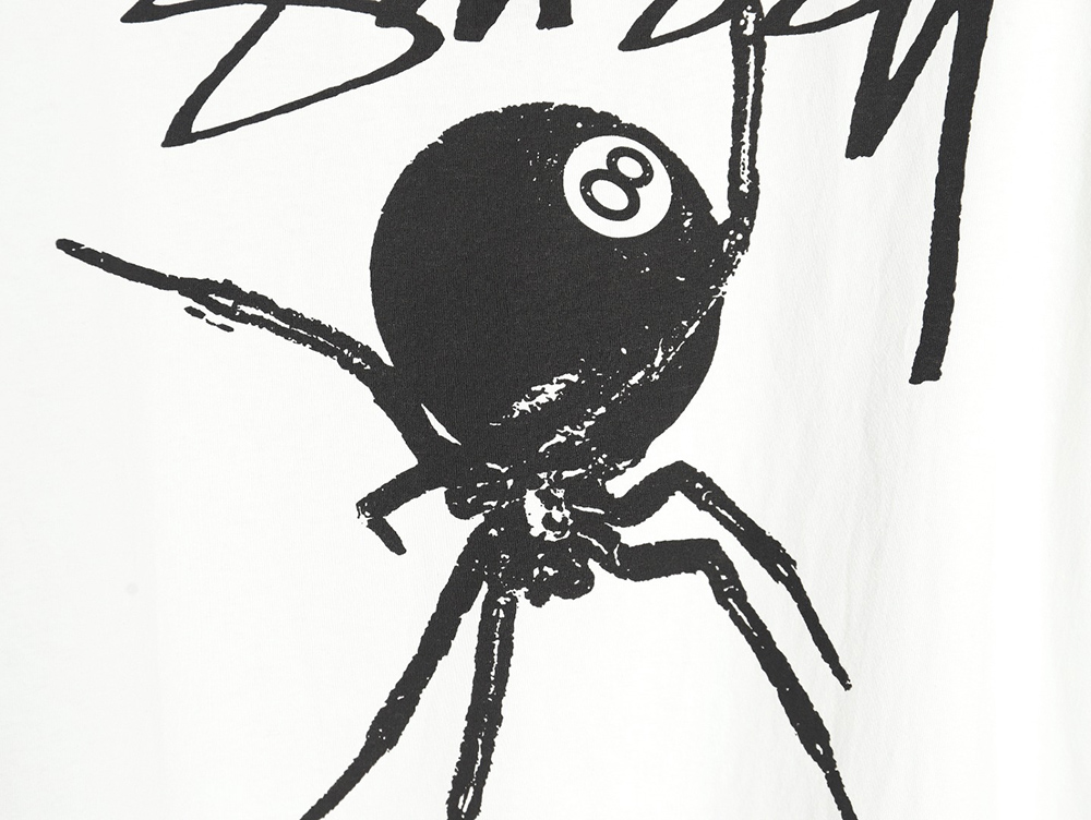 Stussy spider print short-sleeved T-shirt