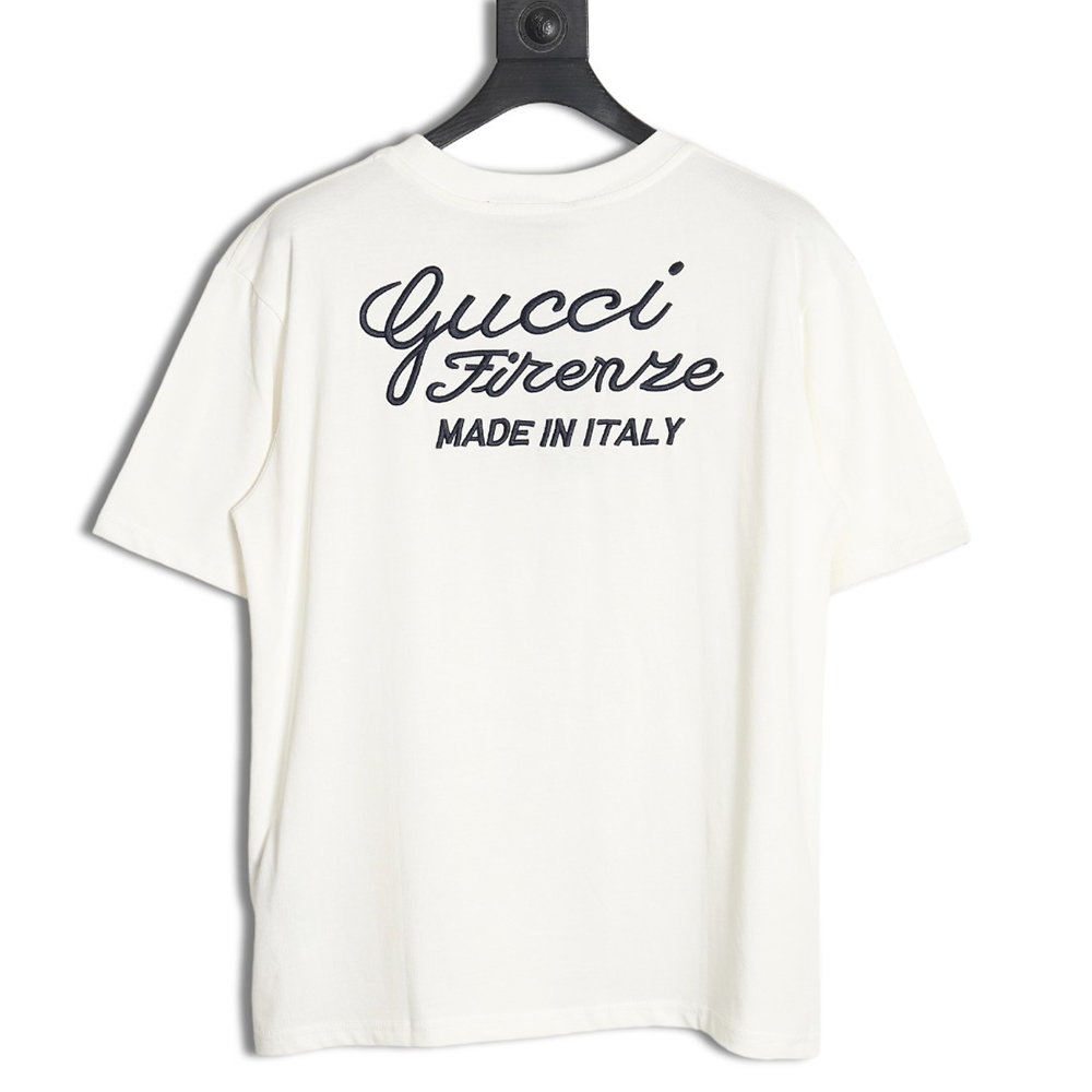 Gucci signature embroidered lettering short sleeve