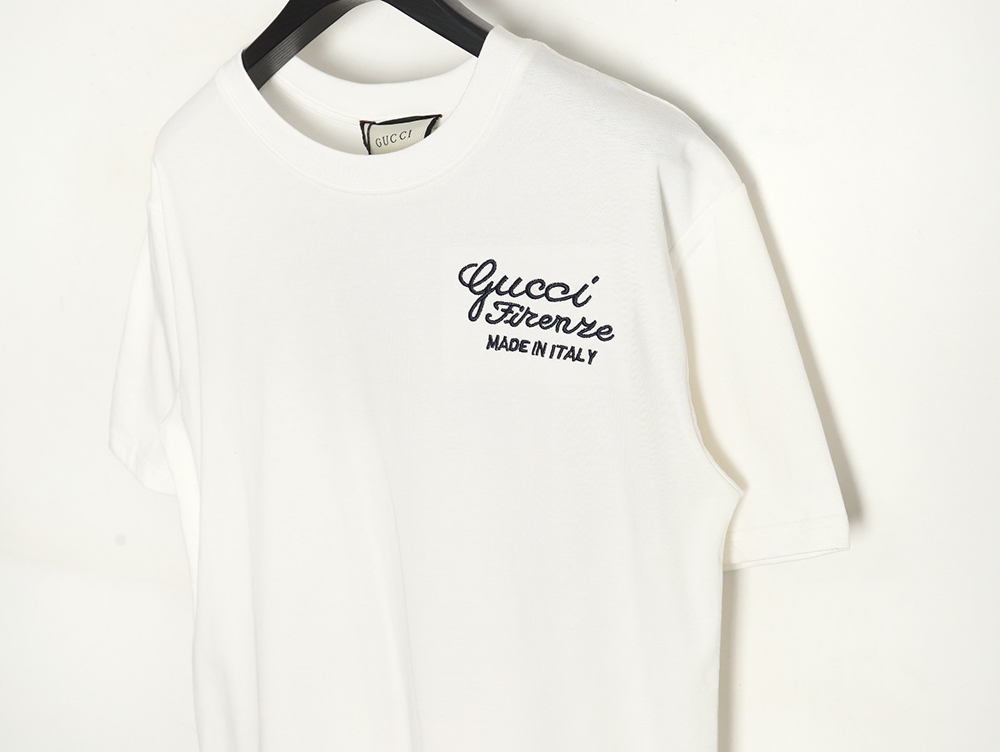 Gucci signature embroidered lettering short sleeve