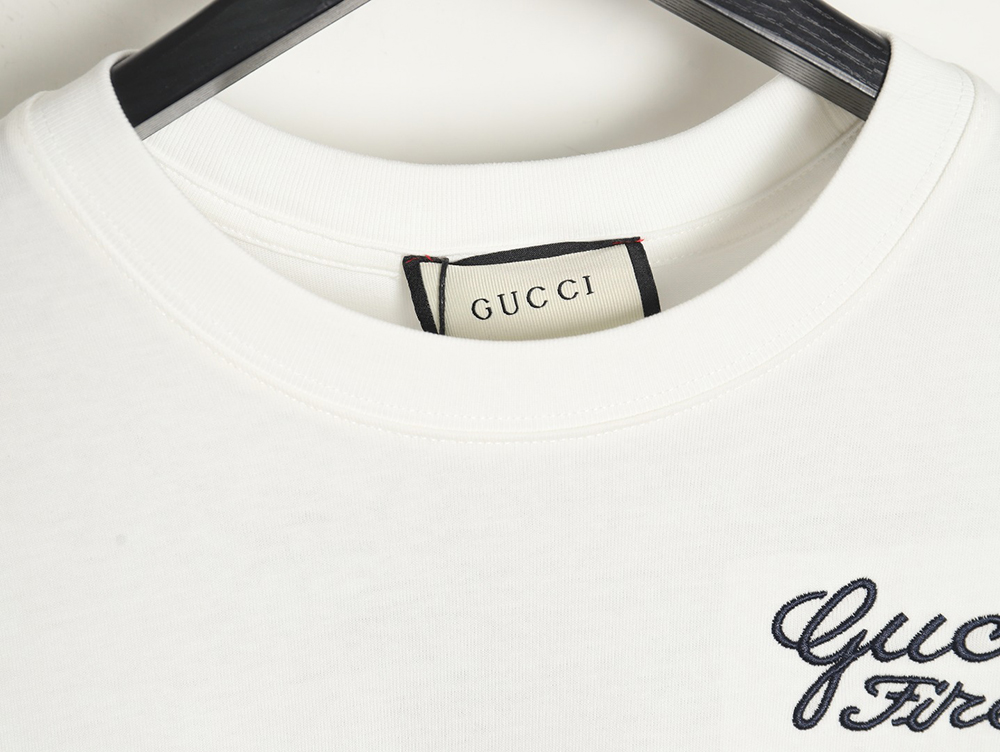 Gucci signature embroidered lettering short sleeve