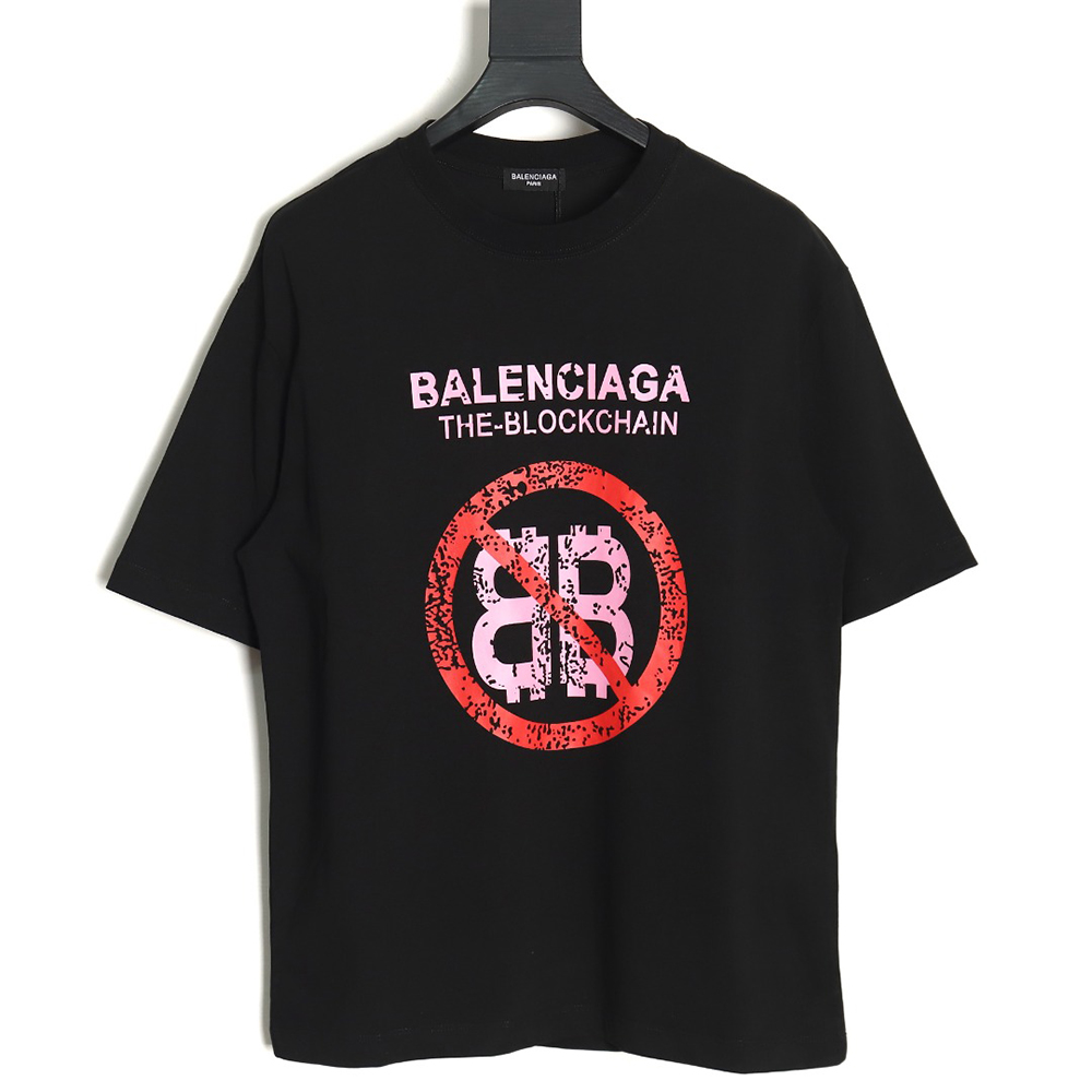 Balenciaga Double B No Passing Print Short Sleeve TSK1