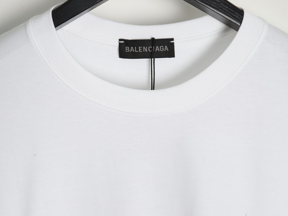 Balenciaga Portrait Band Print Round Neck Short Sleeve