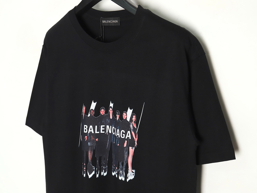 Balenciaga Portrait Band Print Round Neck Short Sleeve TSK1