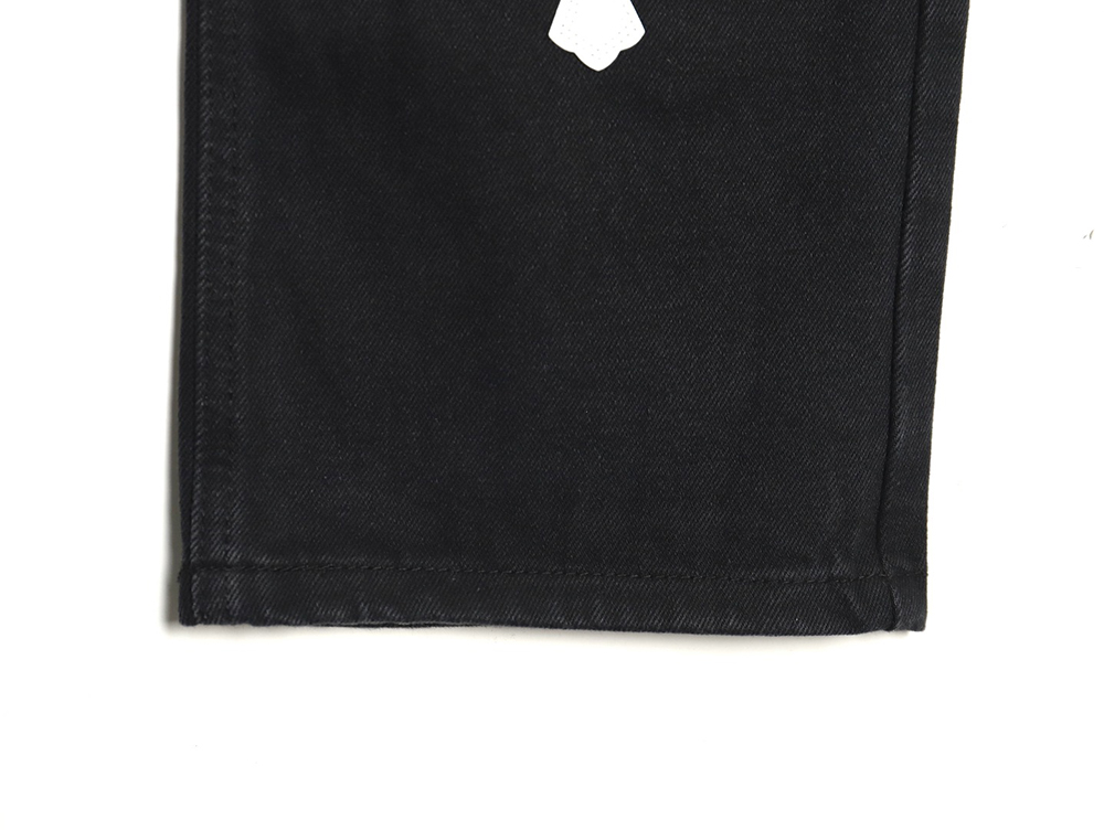 Chrome Hearts Sanskrit cross patch leather jeans TSK1