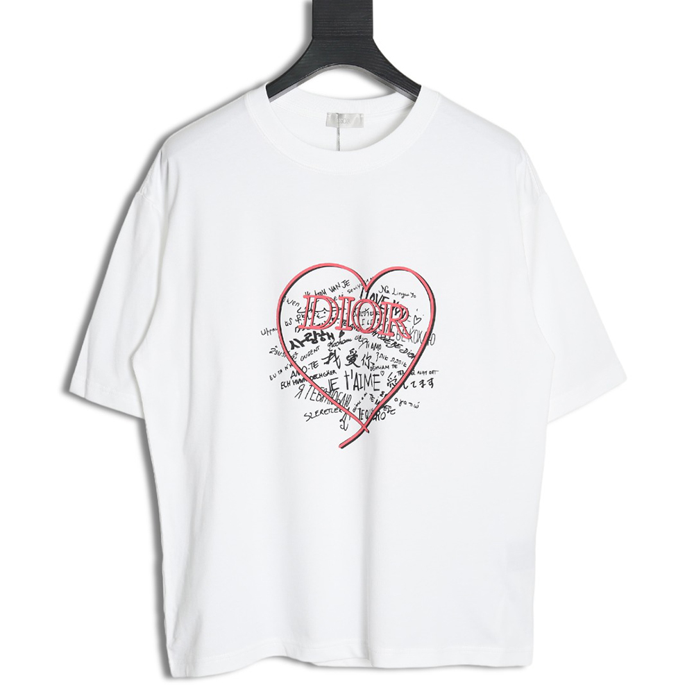 Dior Love Couple Round Neck Short Sleeve T-Shirt