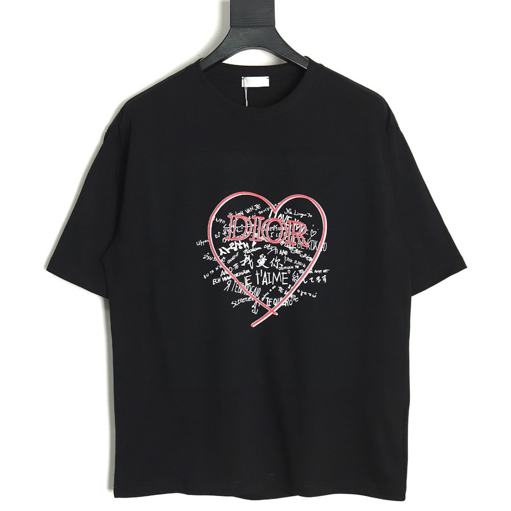 Dior Love Couple Round Neck Short Sleeve T-Shirt TSK1