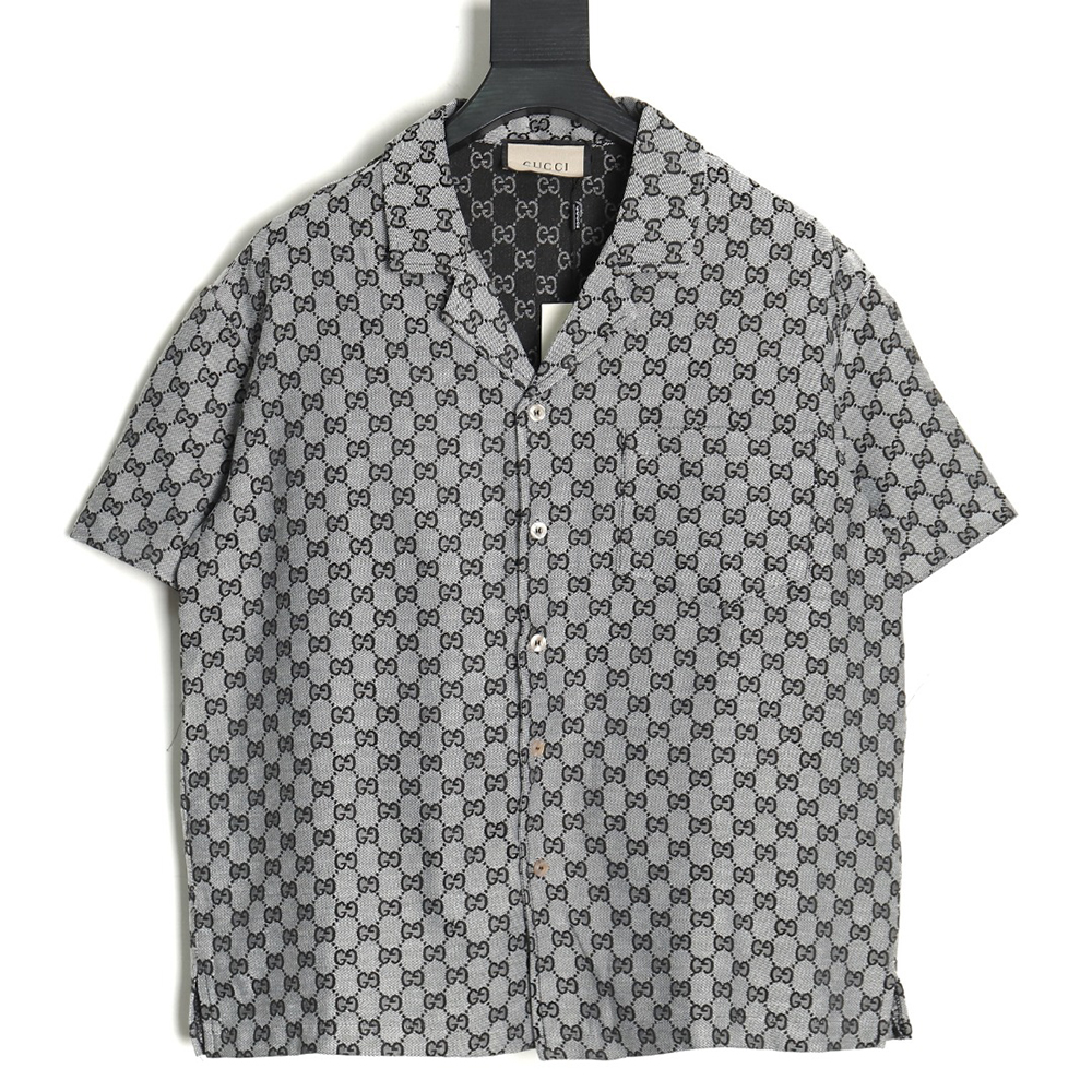 Gucci jacquard double G suit short-sleeved shirt