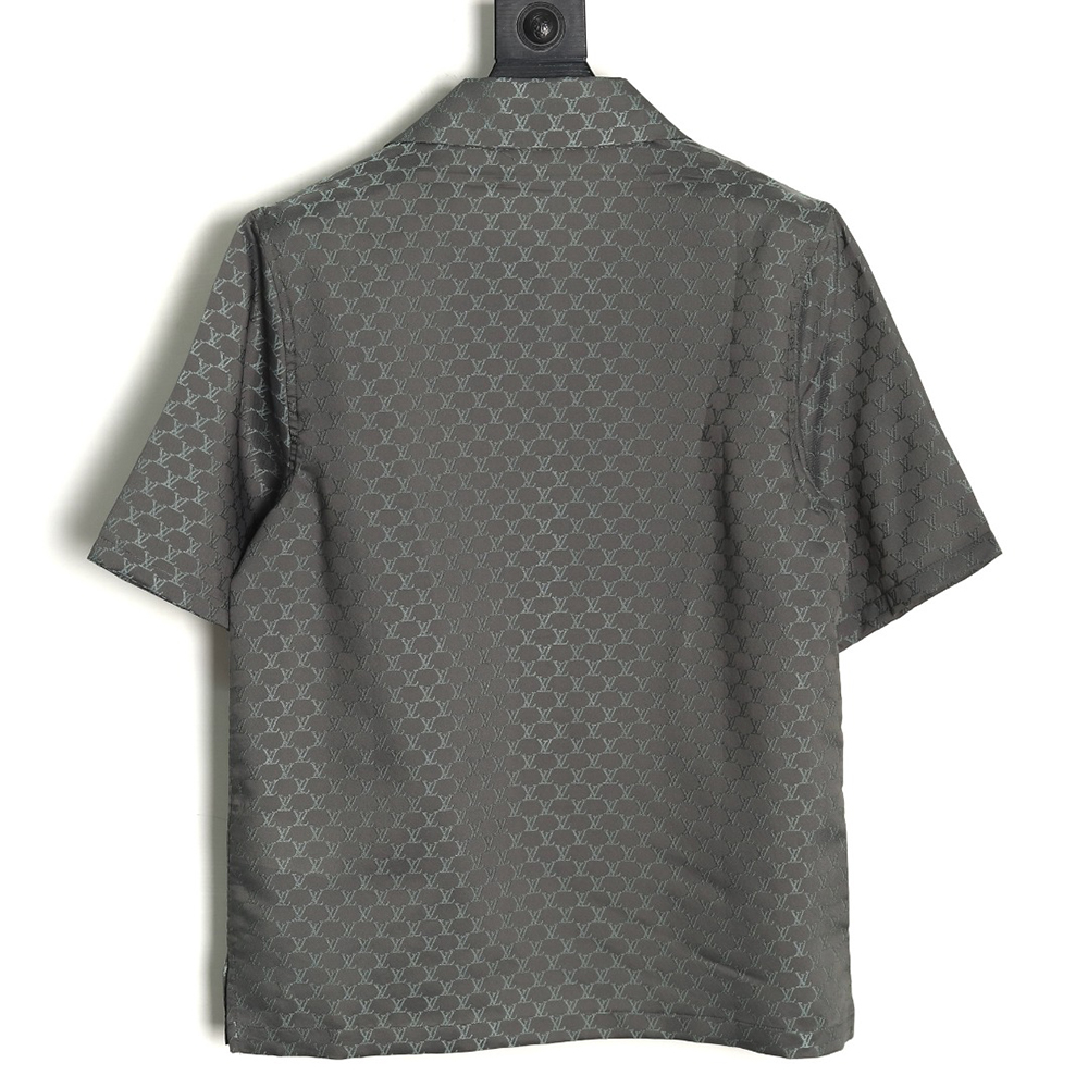 Louis Vuitton jacquard logo silk short-sleeved shirt