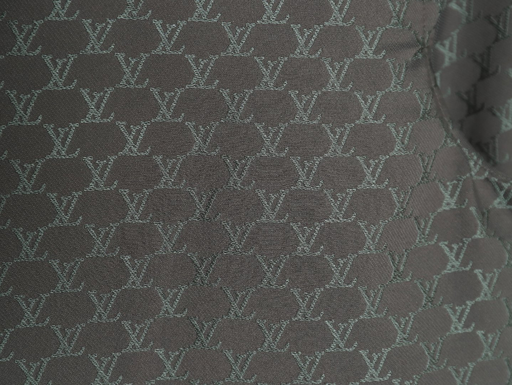 Louis Vuitton jacquard logo silk short-sleeved shirt