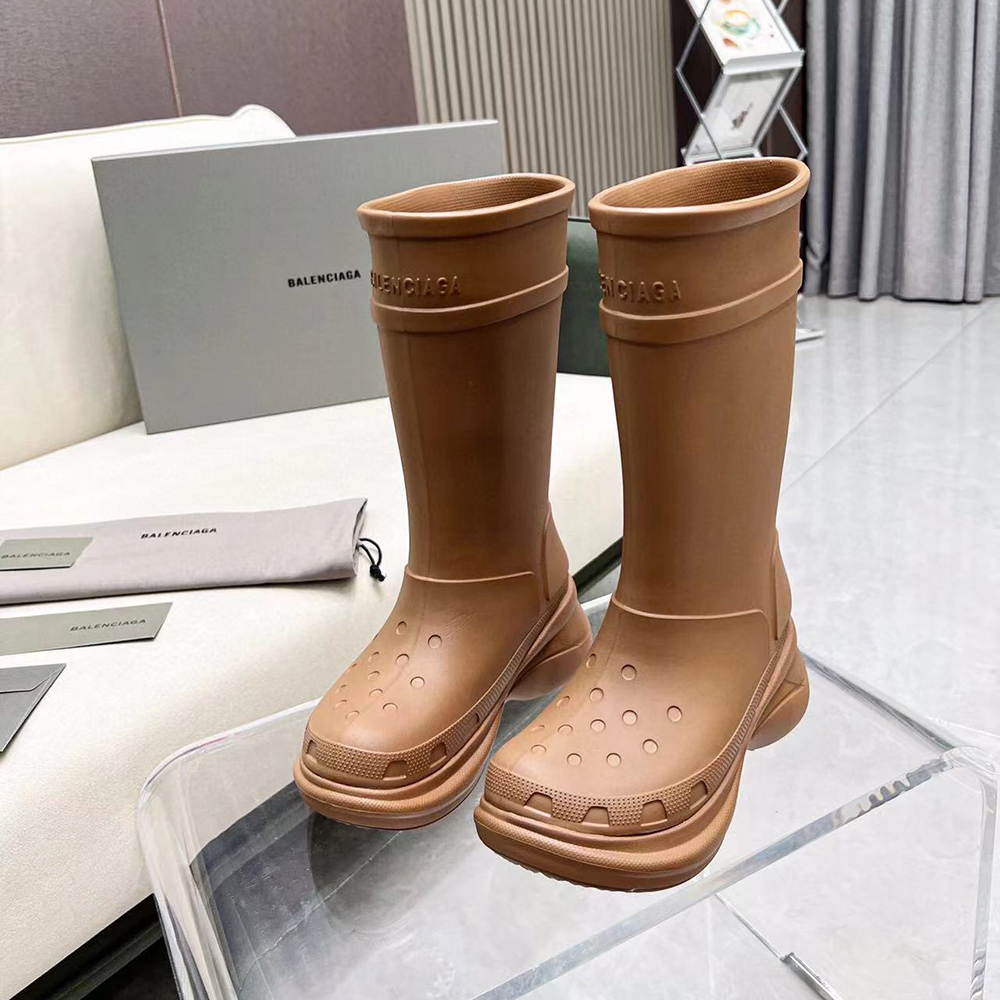 Balenciaga X Crocs Boots Brown Rubber