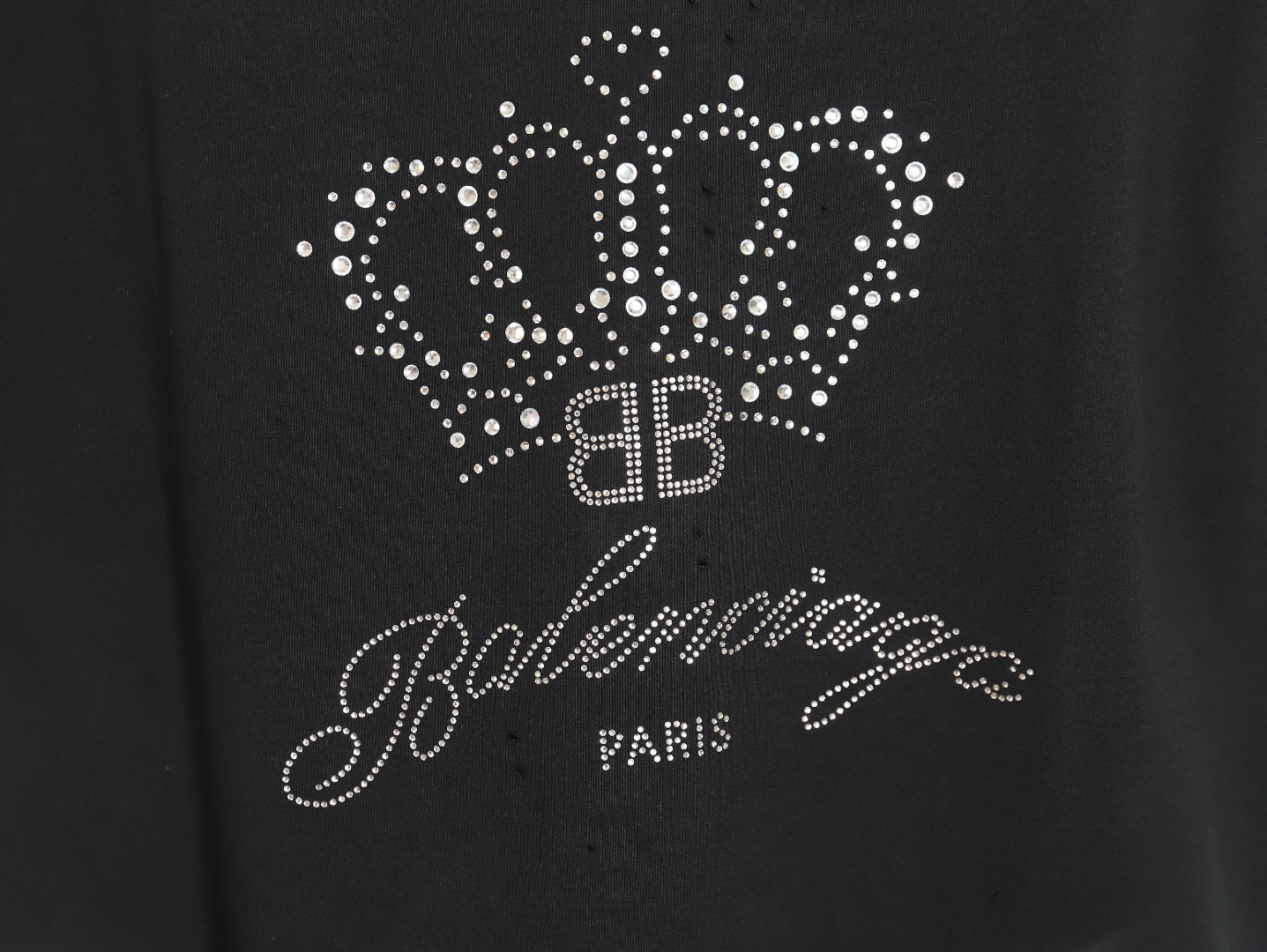 Balenciaga Crown rhinestone short-sleeved T-shirt