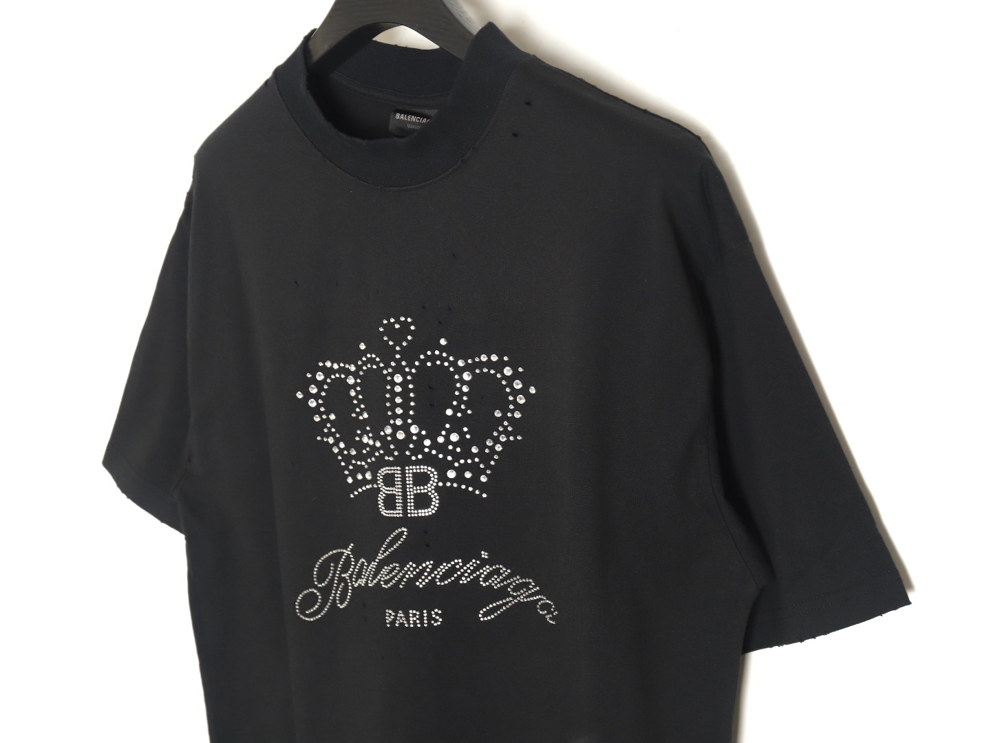 Balenciaga Crown rhinestone short-sleeved T-shirt