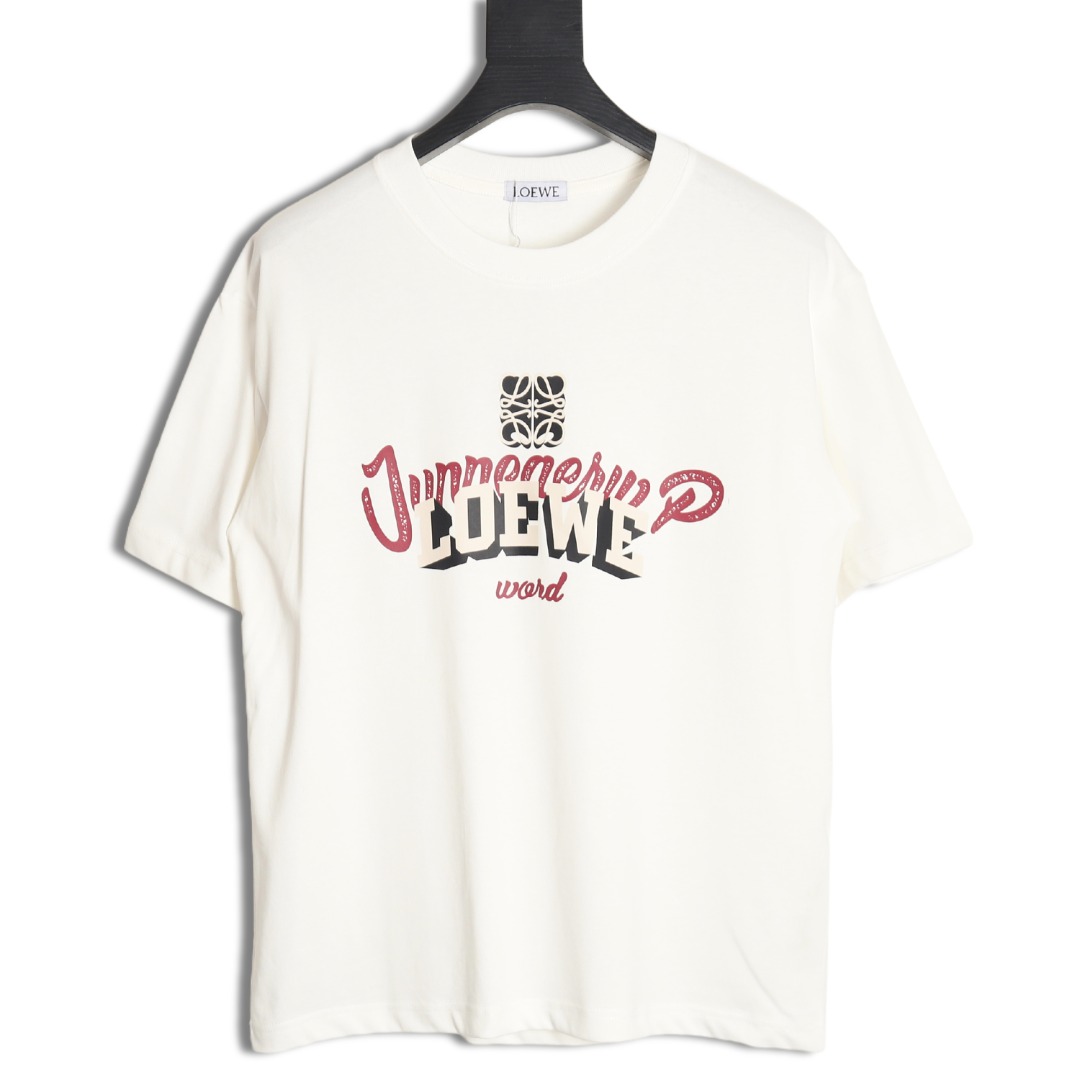 Loewe Overlapping Lettering Short Sleeve T-Shirt