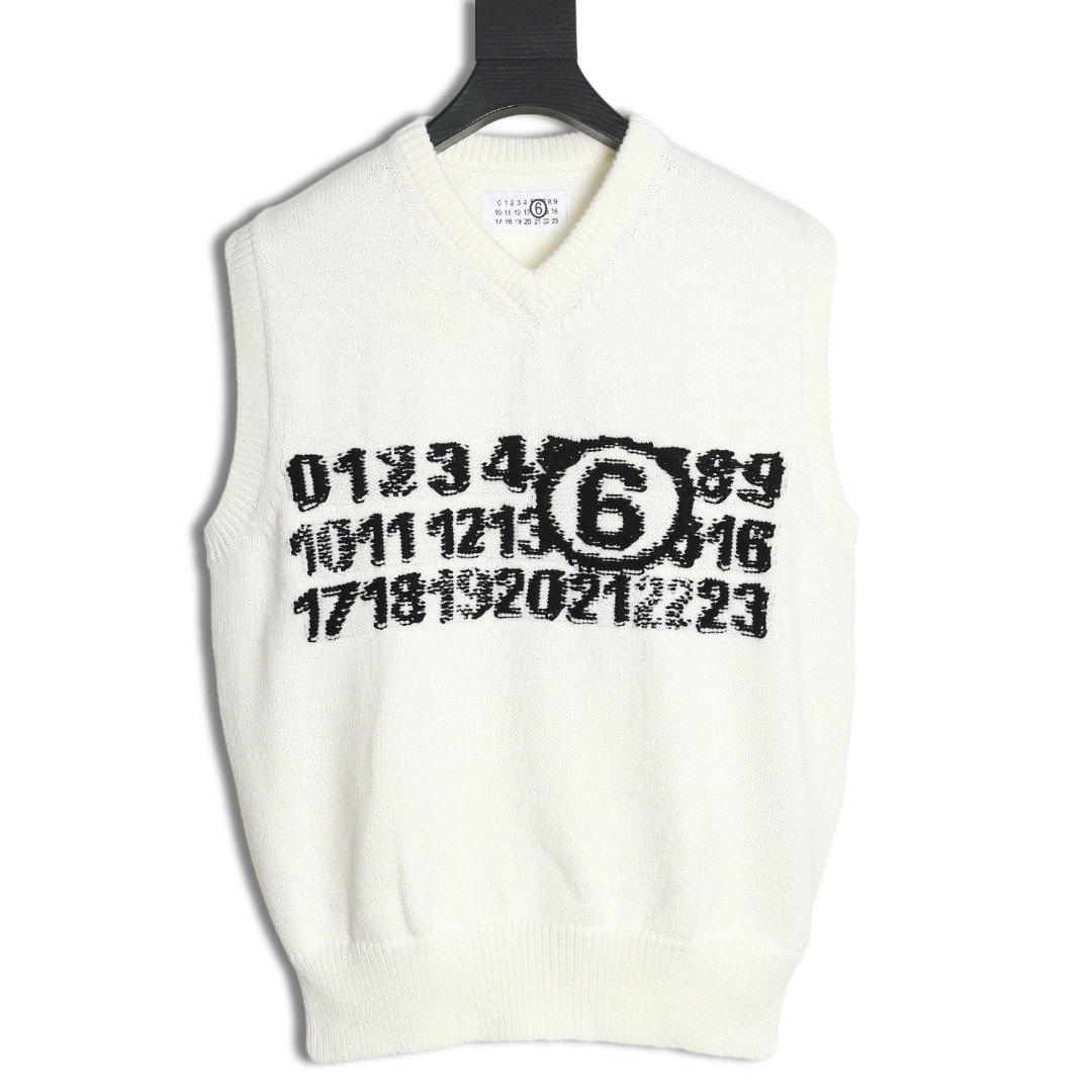 Maison Margiela intarsia knitted vest