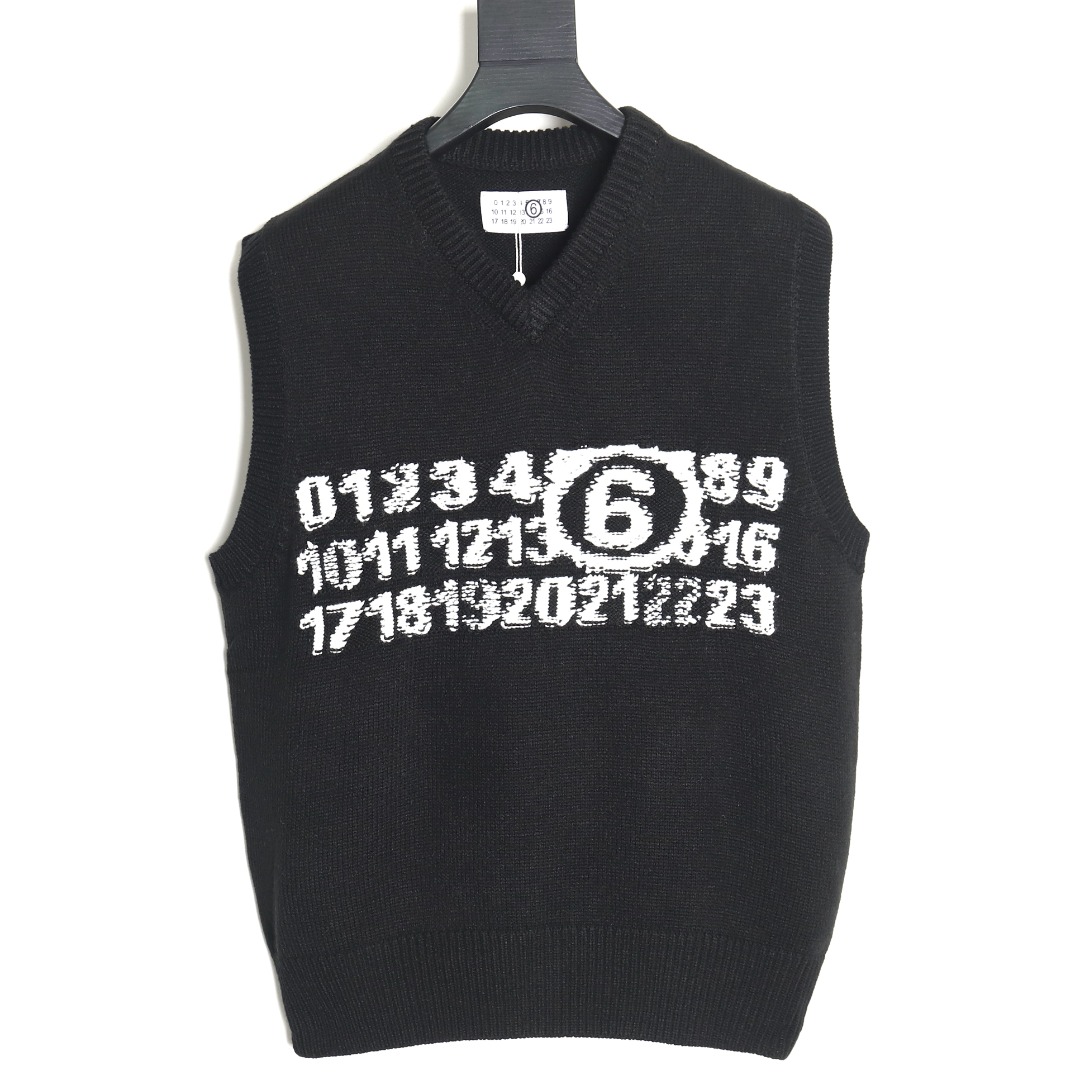 Maison Margiela intarsia knitted vest TSK1