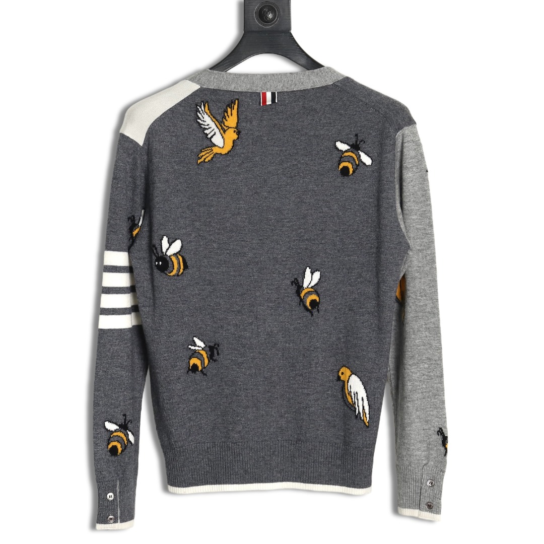 Thom Browne Bee Cardigan Sweater