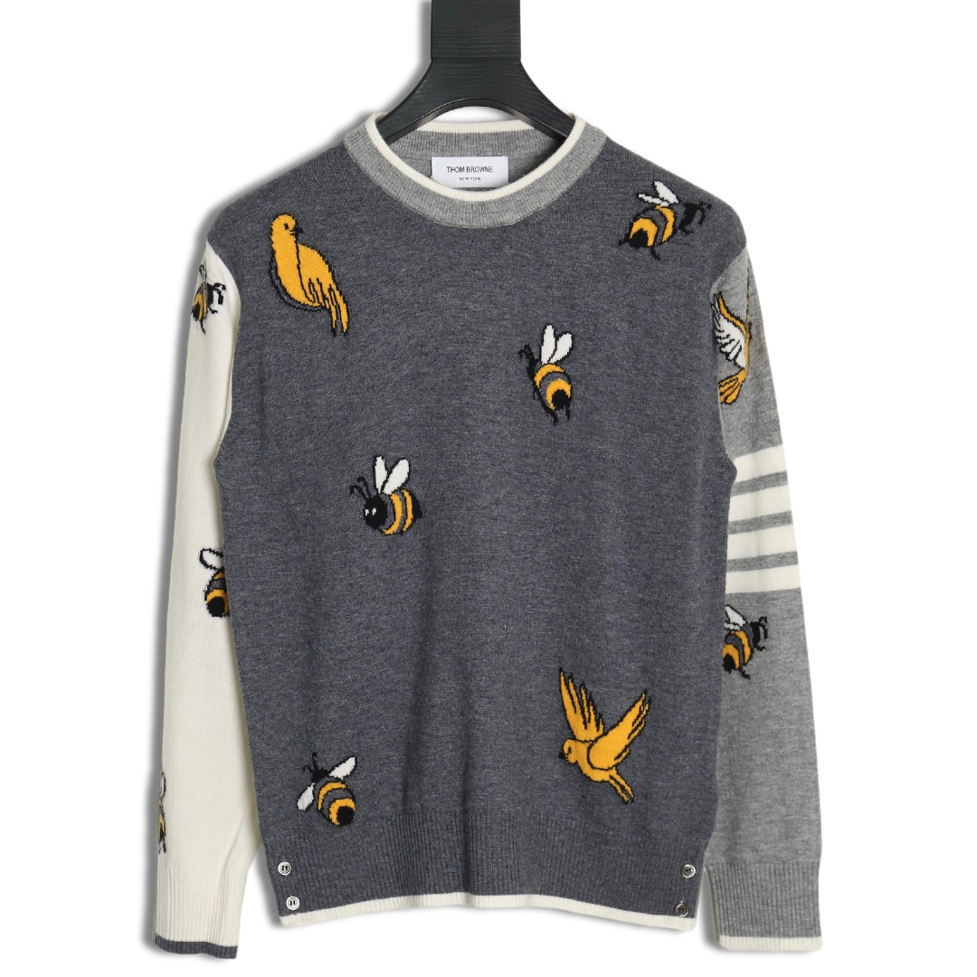 Thom Browne Bee Crewneck Sweater