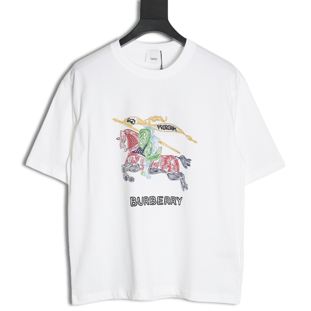 Burberry colorful knight horse logo print short sleeves