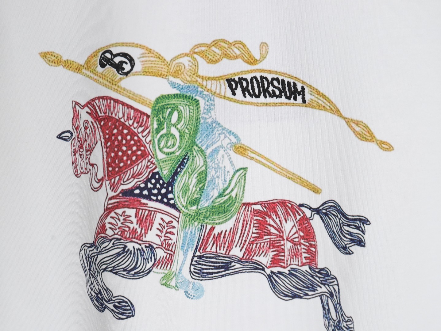 Burberry colorful knight horse logo print short sleeves