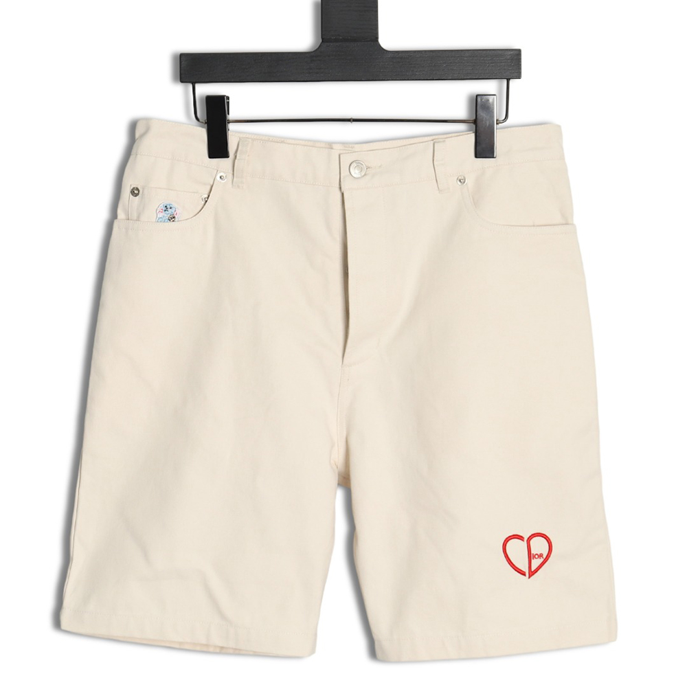 Dior heart embroidered shorts