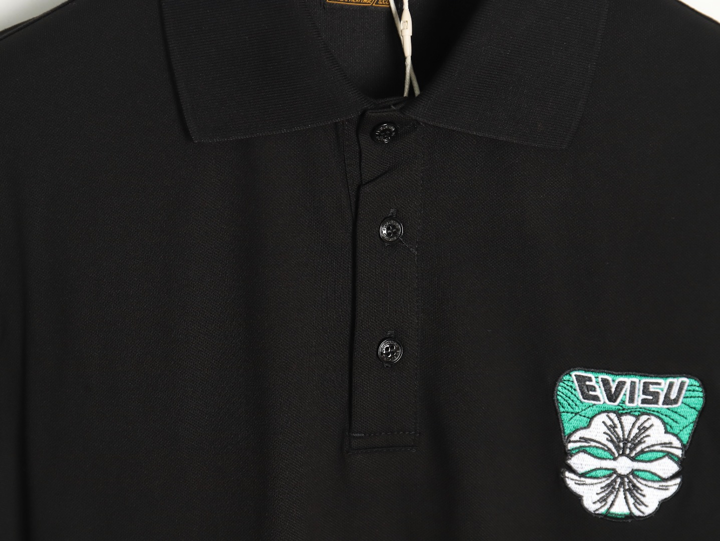 Evisu Kamon Embroidered Short Sleeve Polo Shirt