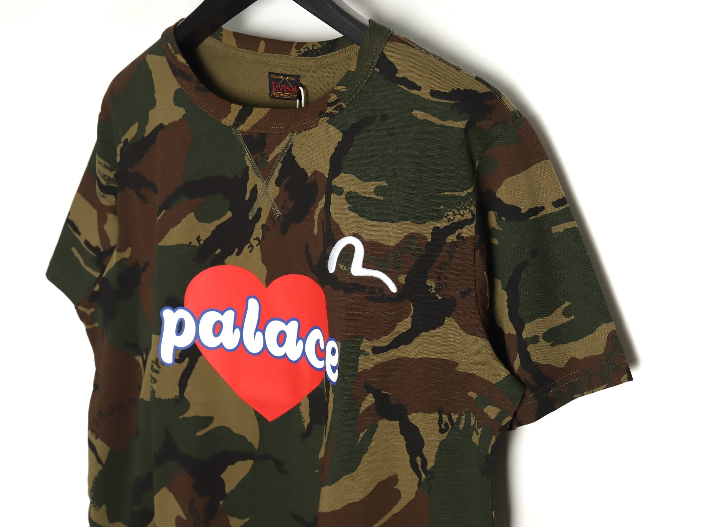 Evisu & palace camouflage heart letter short-sleeved T-shirt