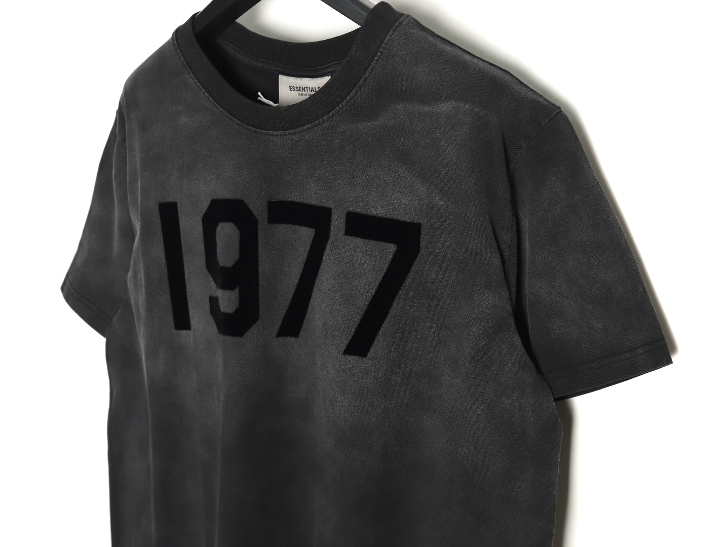 Fear Of God Washed 1977 Flocked Letter Printed Round Neck T-Shirt