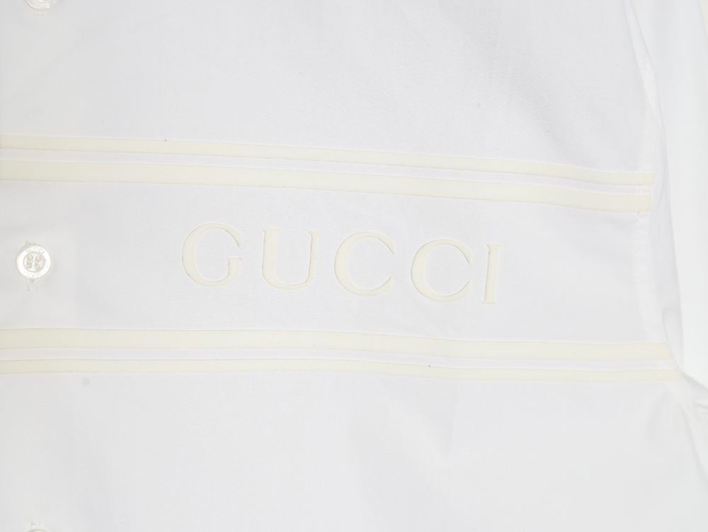 Gucci embossed lettering long-sleeved shirt