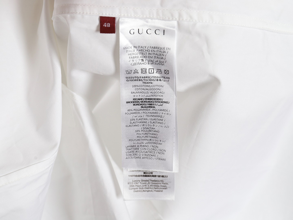 Gucci embossed lettering long-sleeved shirt