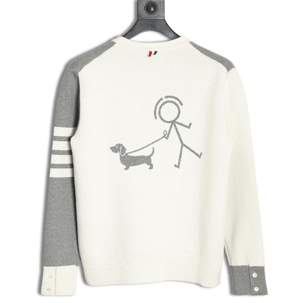 Thom Browne Dog Walking Crewneck Sweater