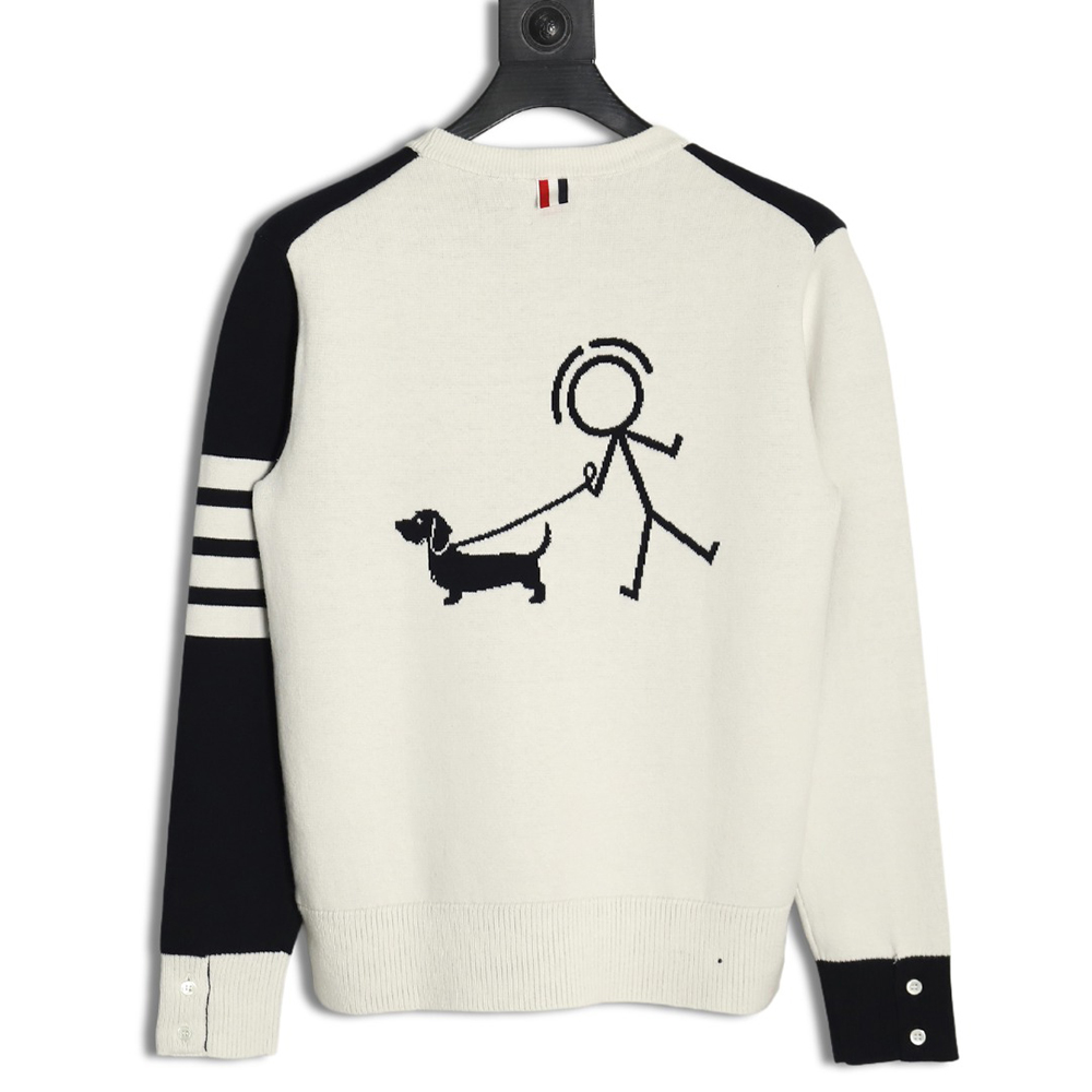 Thom Browne Dog Walking Crewneck Sweater TSK1