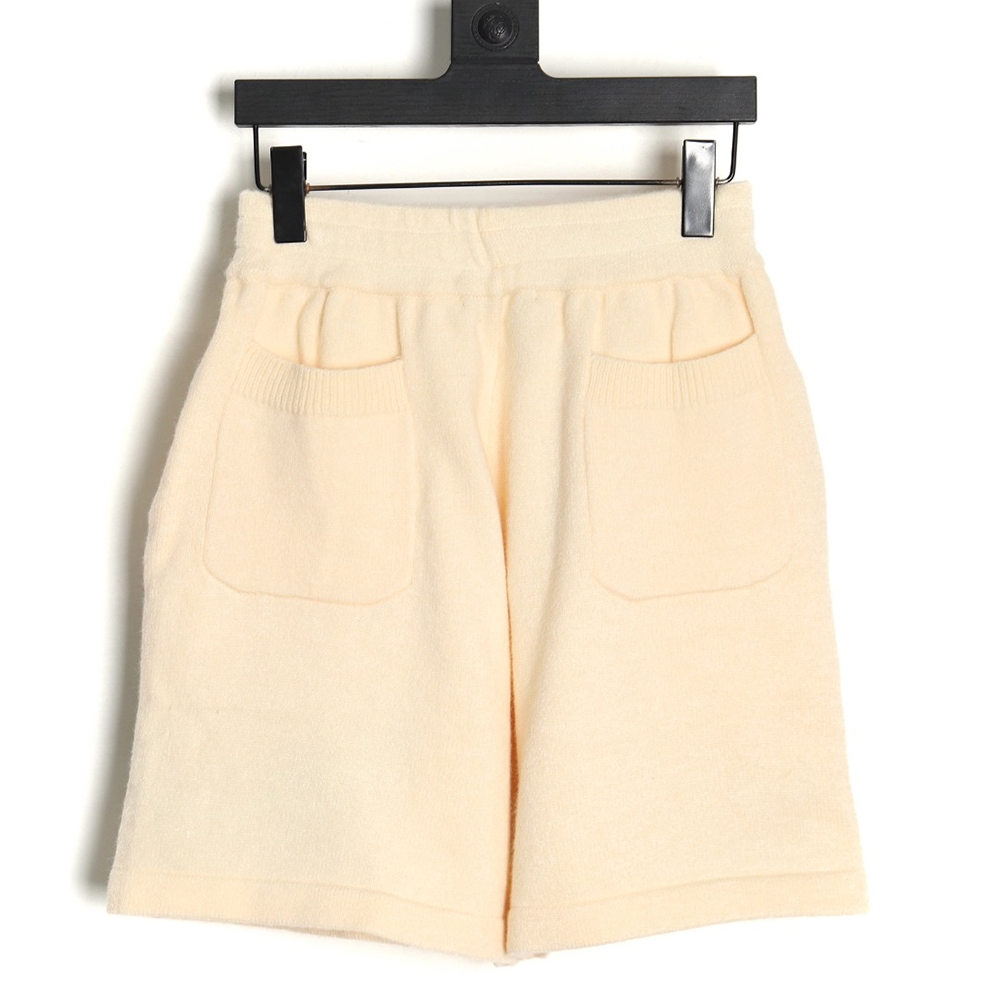 Cole buxton slogan jacquard drawstring wool shorts