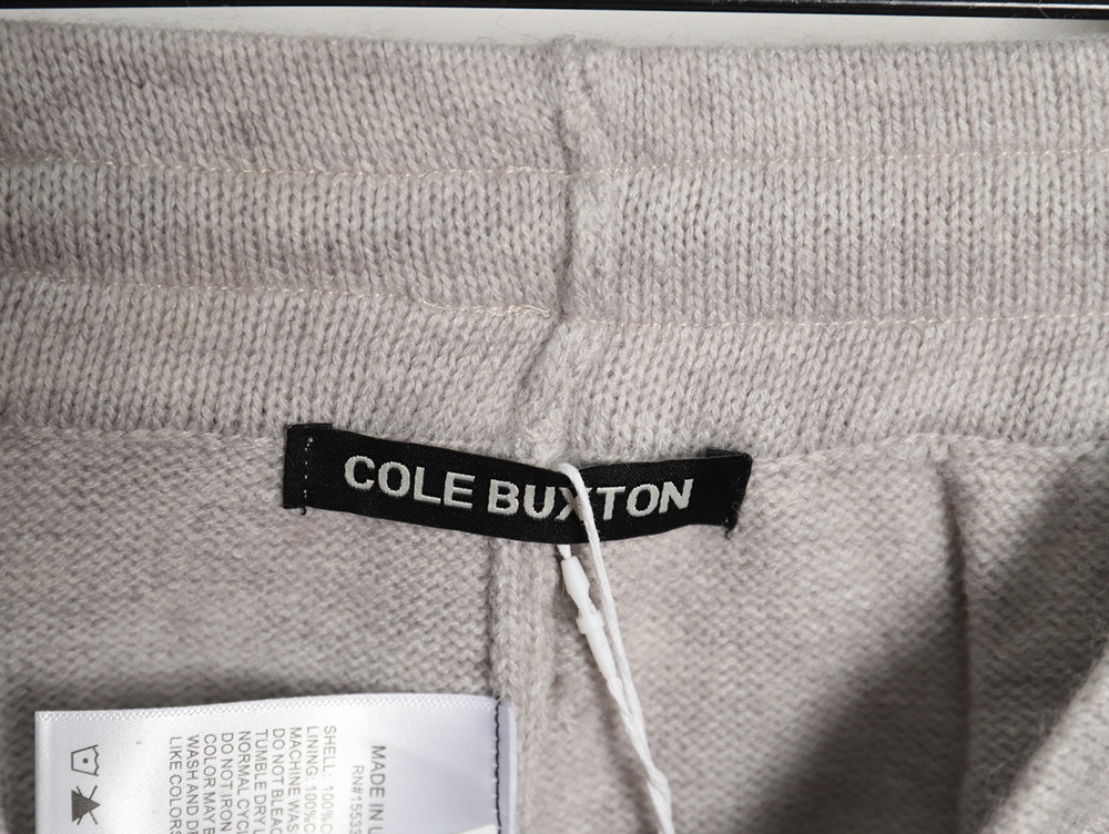 Cole buxton slogan jacquard drawstring wool shorts TSK1