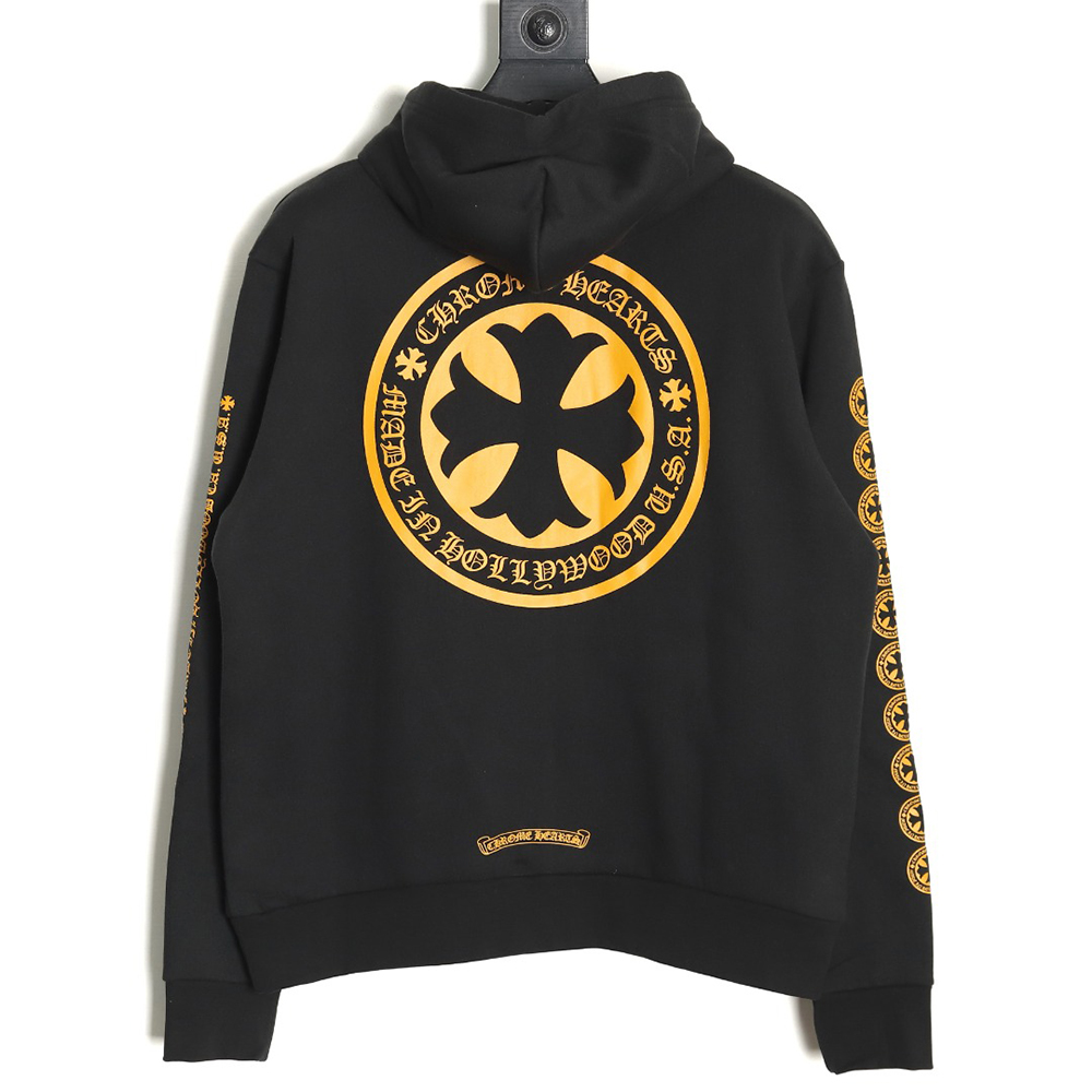 Chrome Hearts Yellow Gold Coin Sanskrit Print Hoodie