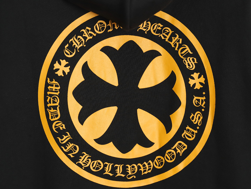 Chrome Hearts Yellow Gold Coin Sanskrit Print Hoodie