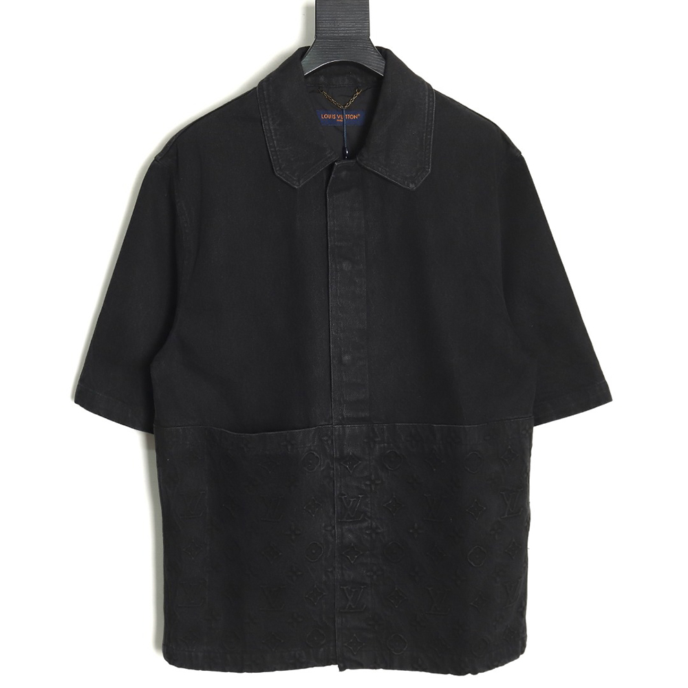 Louis Vuitton embossed denim short-sleeved shirt