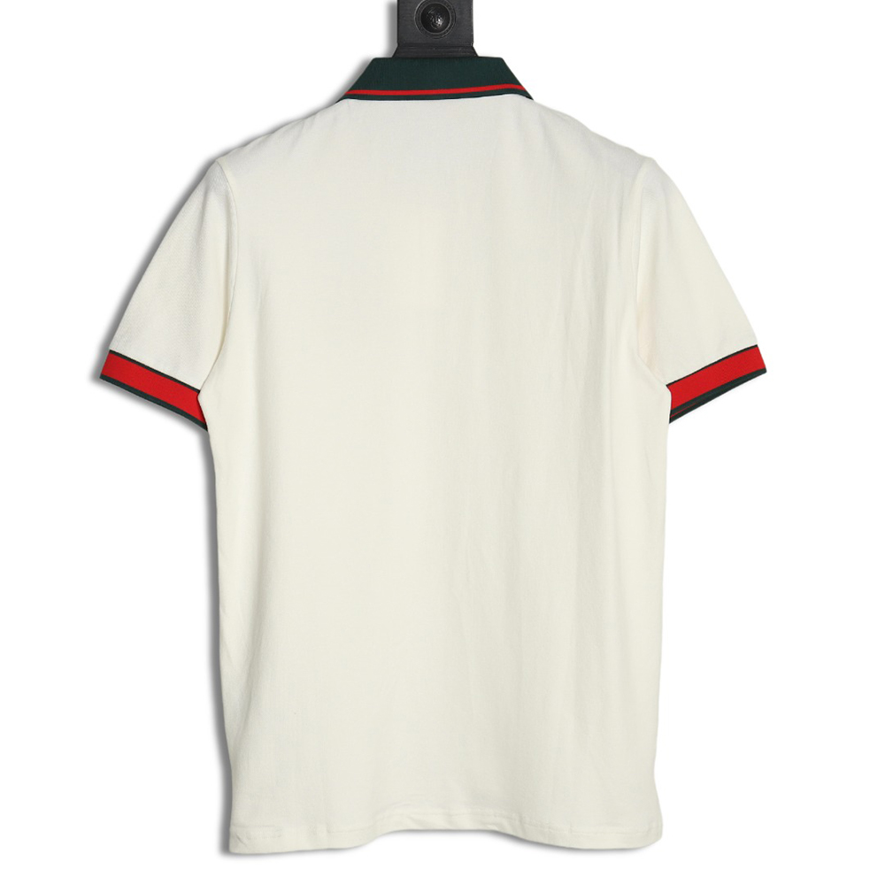 Moncler running man embroidered badge short sleeve polo shirt