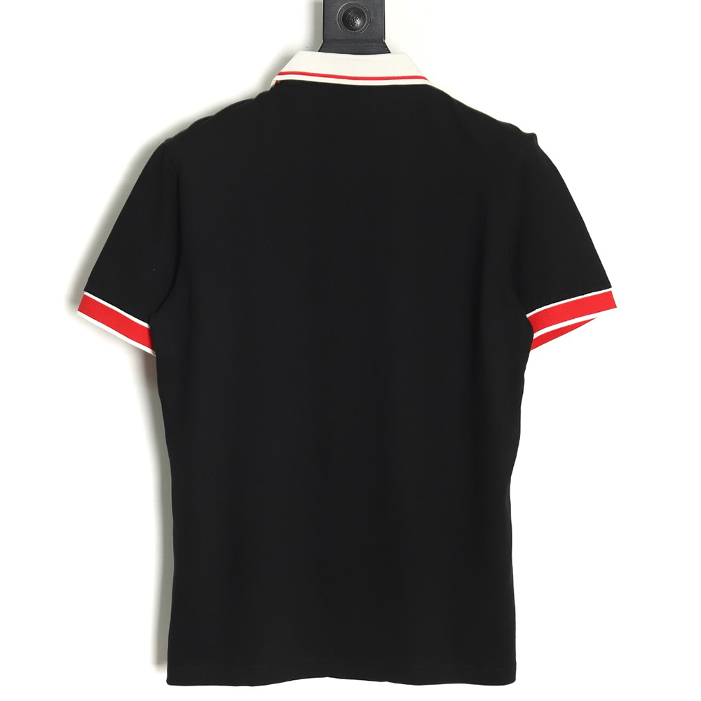 Moncler running man embroidered badge short sleeve polo shirt TSK1