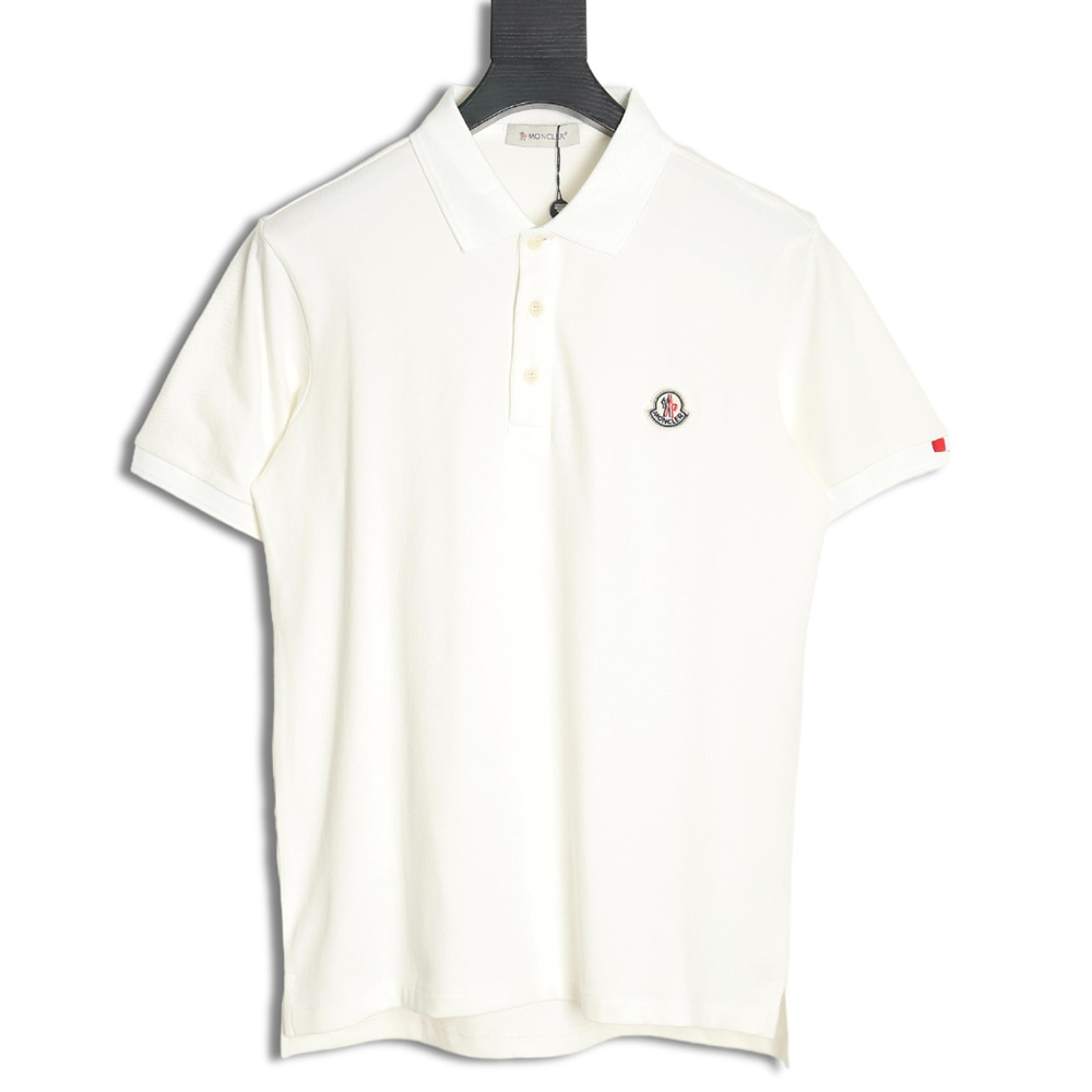 Moncler Classic Badge Embroidered Short Sleeve Polo Shirt