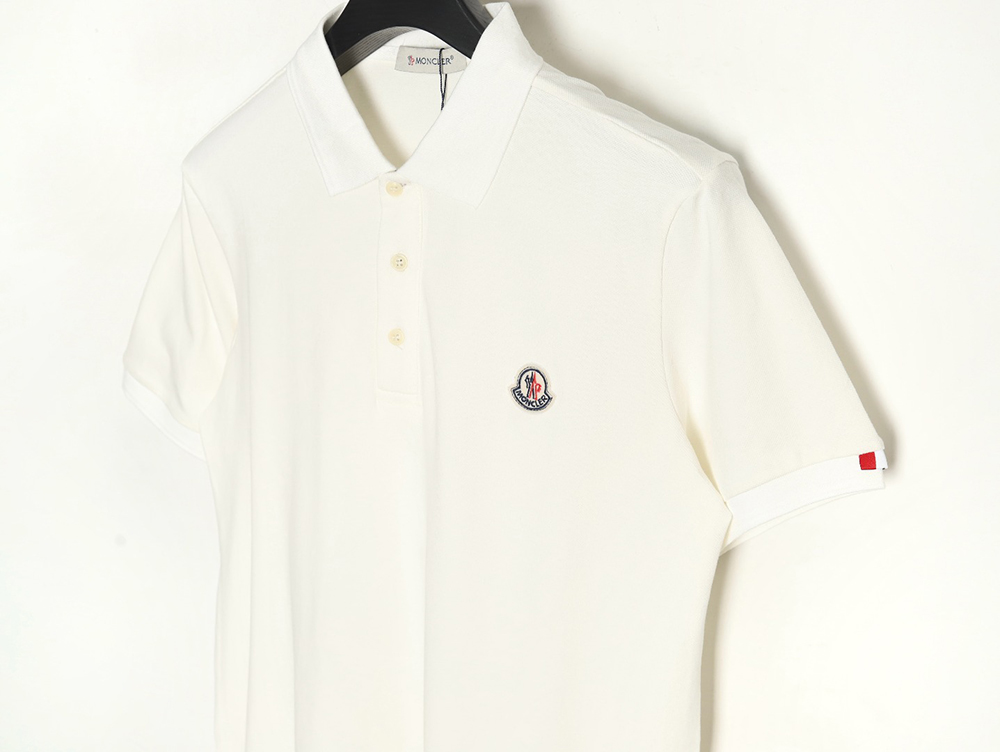 Moncler Classic Badge Embroidered Short Sleeve Polo Shirt