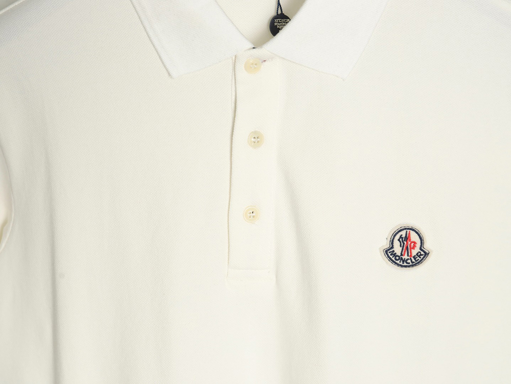 Moncler Classic Badge Embroidered Short Sleeve Polo Shirt