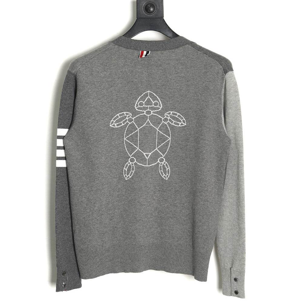 Thom Browne Golden Turtle Knitted Cardigan Sweater