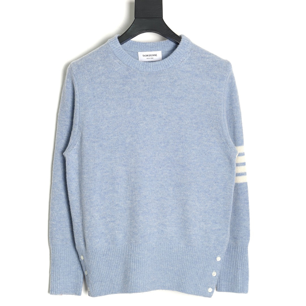 Thom Browne Three Button Australian Wool Crewneck Sweater