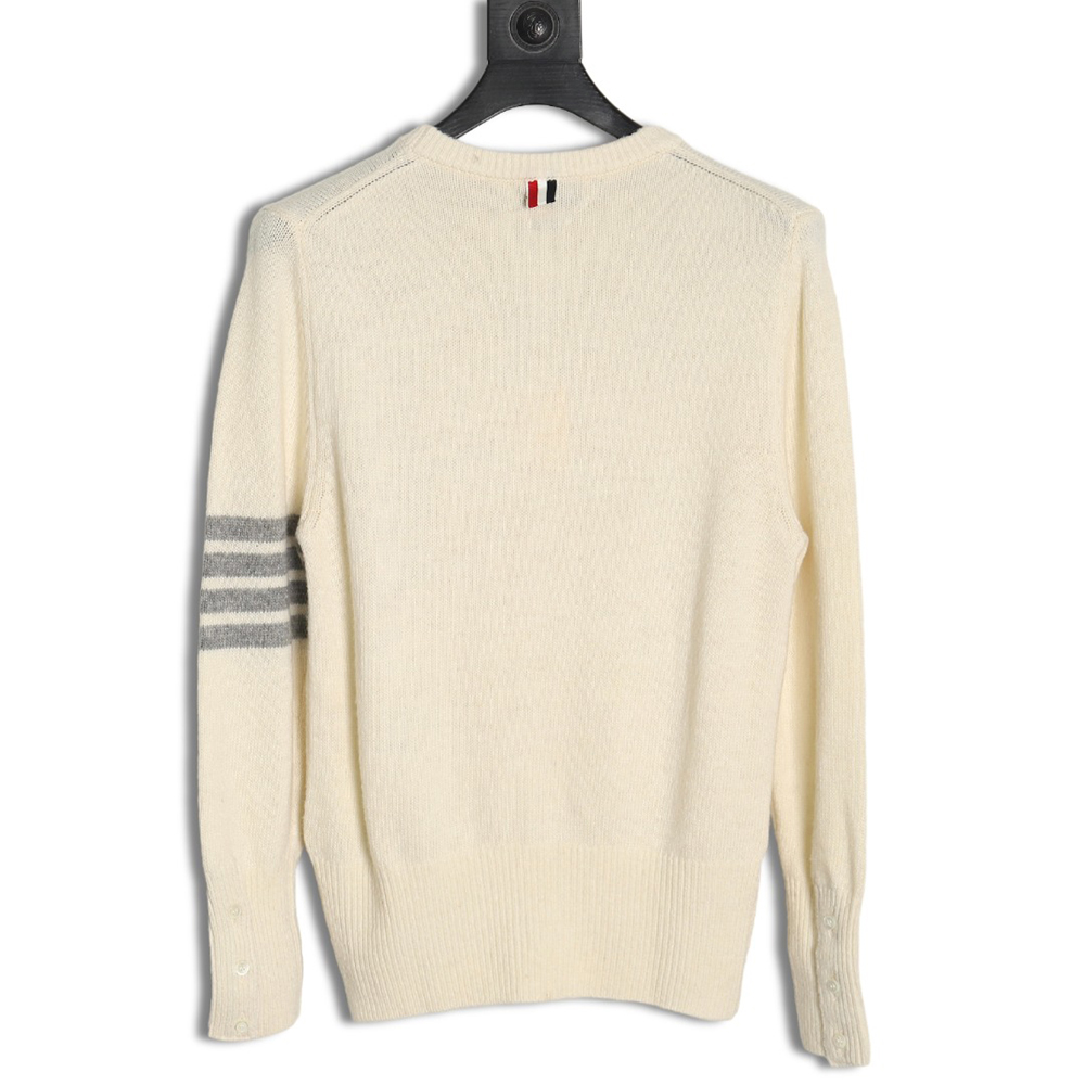 Thom Browne Three Button Australian Wool Crewneck Sweater TSK1