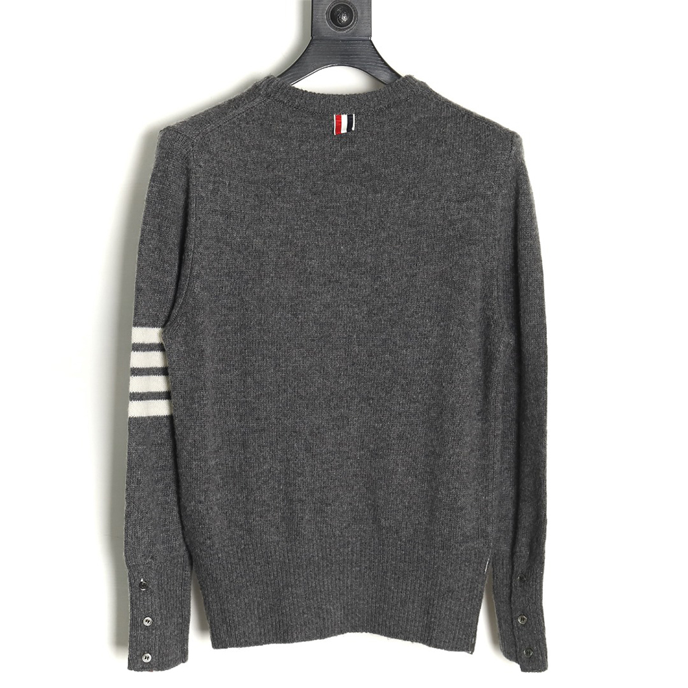 Thom Browne Three Button Australian Wool Crewneck Sweater TSK3