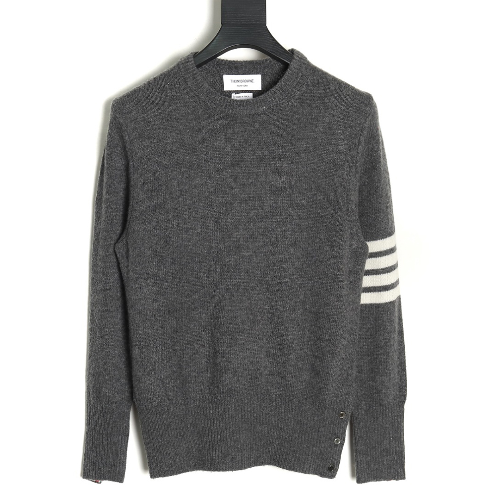 Thom Browne Three Button Australian Wool Crewneck Sweater TSK3