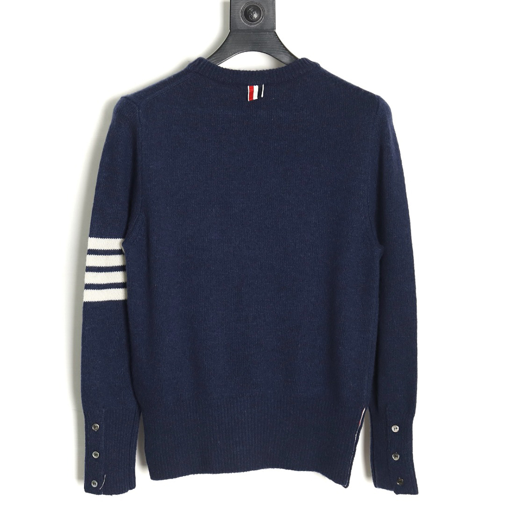 Thom Browne Three Button Australian Wool Crewneck Sweater TSK4