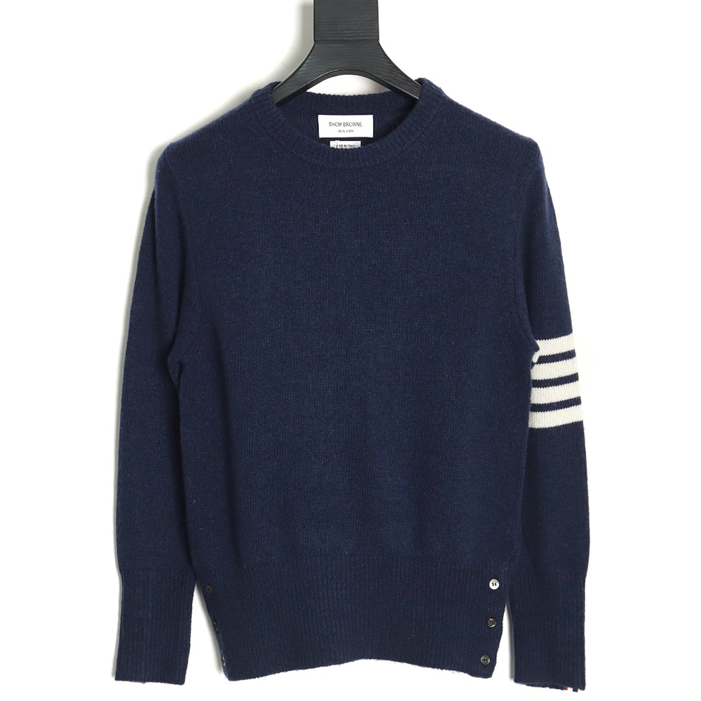 Thom Browne Three Button Australian Wool Crewneck Sweater TSK4