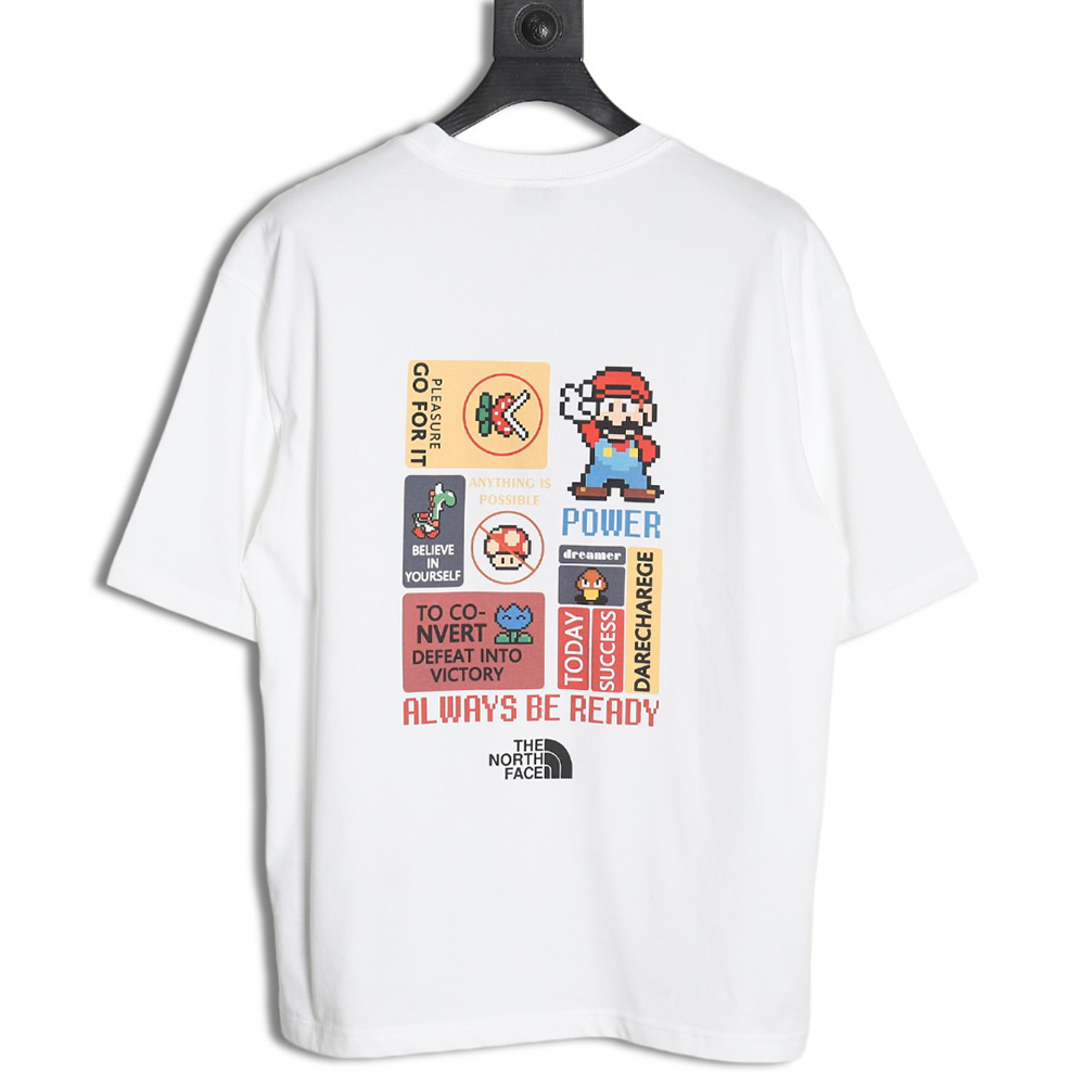 The North Face co-branded short-sleeved shirt with Mario print