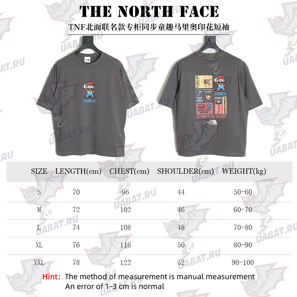 The North Face co-branded short-sleeved shirt with Mario print TSK1